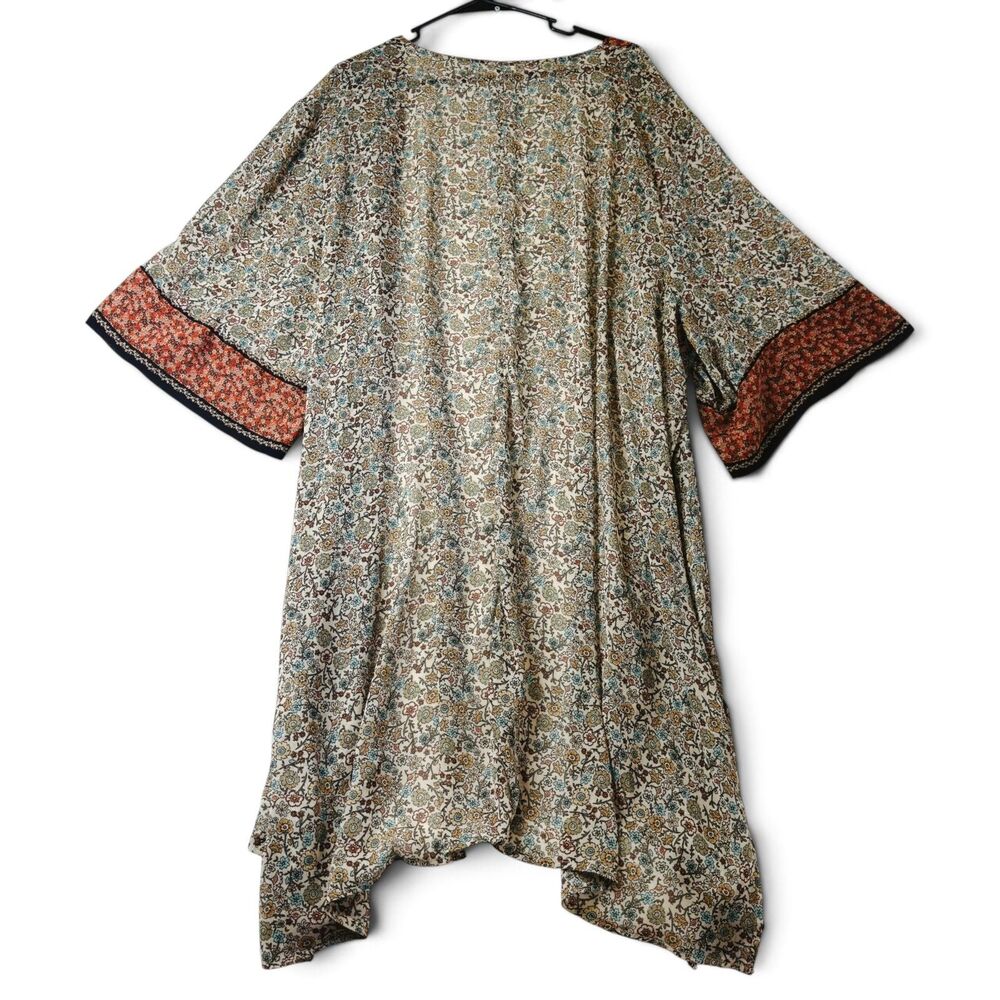 maurices boho ditsy floral kimono 4x open front flowy festival cottagecore - Picture 3 of 8